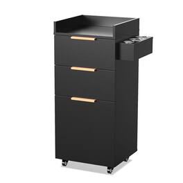 Winado - Salon Trolley Cart Hair Cart with Wheels & Drawers & Storage Cabinet & Hair Dryer Holders for Barber Shop, Beauty Salons - Black