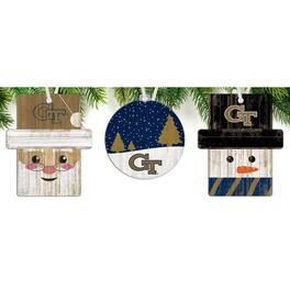 Fan Creations - Georgia Tech Yellow Jackets 3-Pack Ornament Set - Multicolor