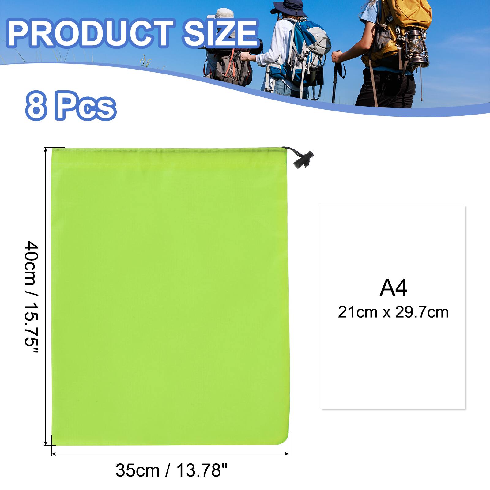 PRODUCT SIZE  
8 Pcs  
40cm / 15.75"  
A4  
21cm X 29.7cm  
35cm / 13.78"