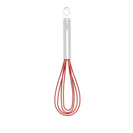 Front. Cuisipro - 8-Inch Silicone Flat Whisk, Red - Red.
