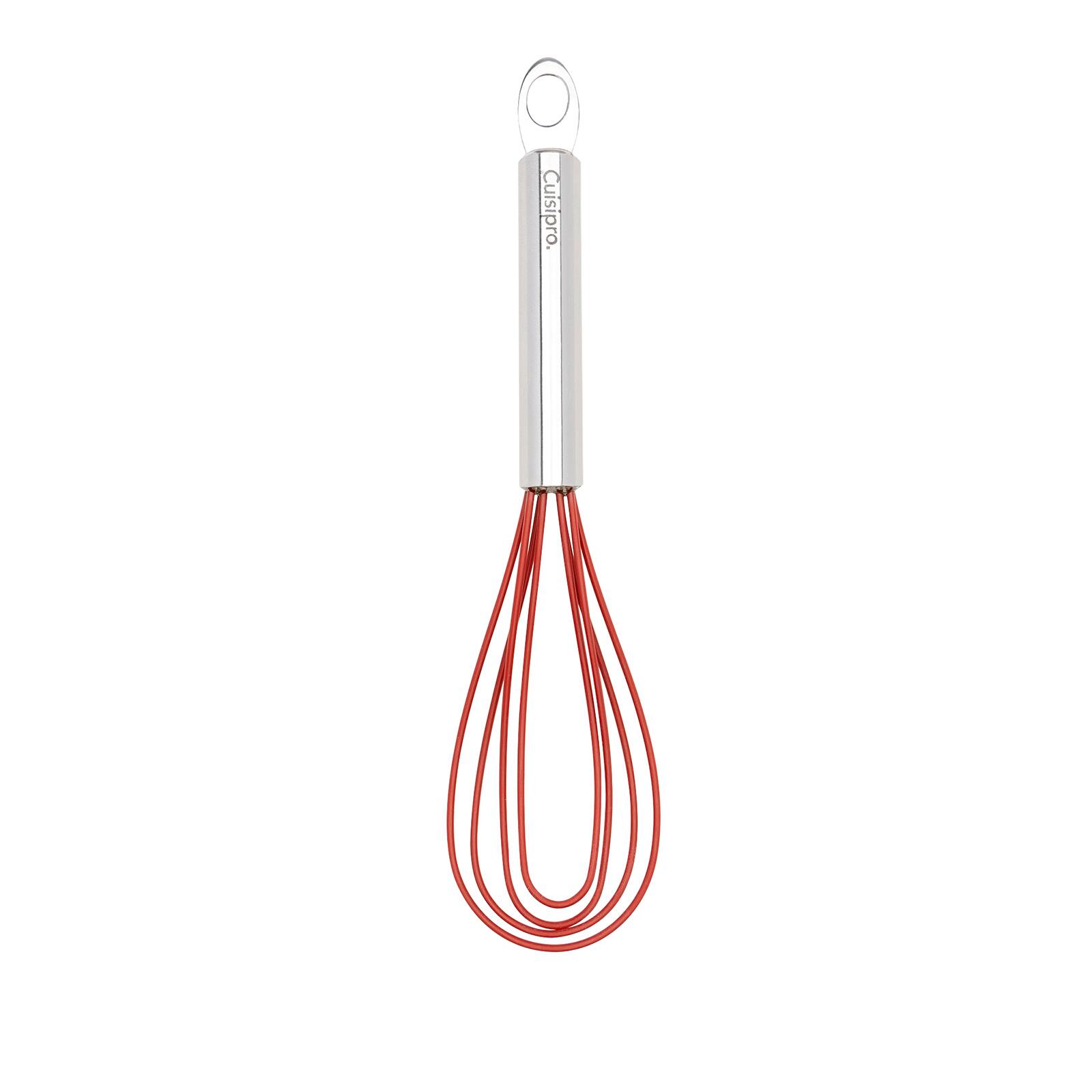 Front. Cuisipro - 8-Inch Silicone Flat Whisk, Red - Red.