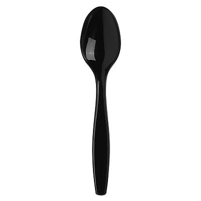 Dixie - Individually Wrapped Plastic Teaspoon, Heavy-Weight, 1000/Carton - Black