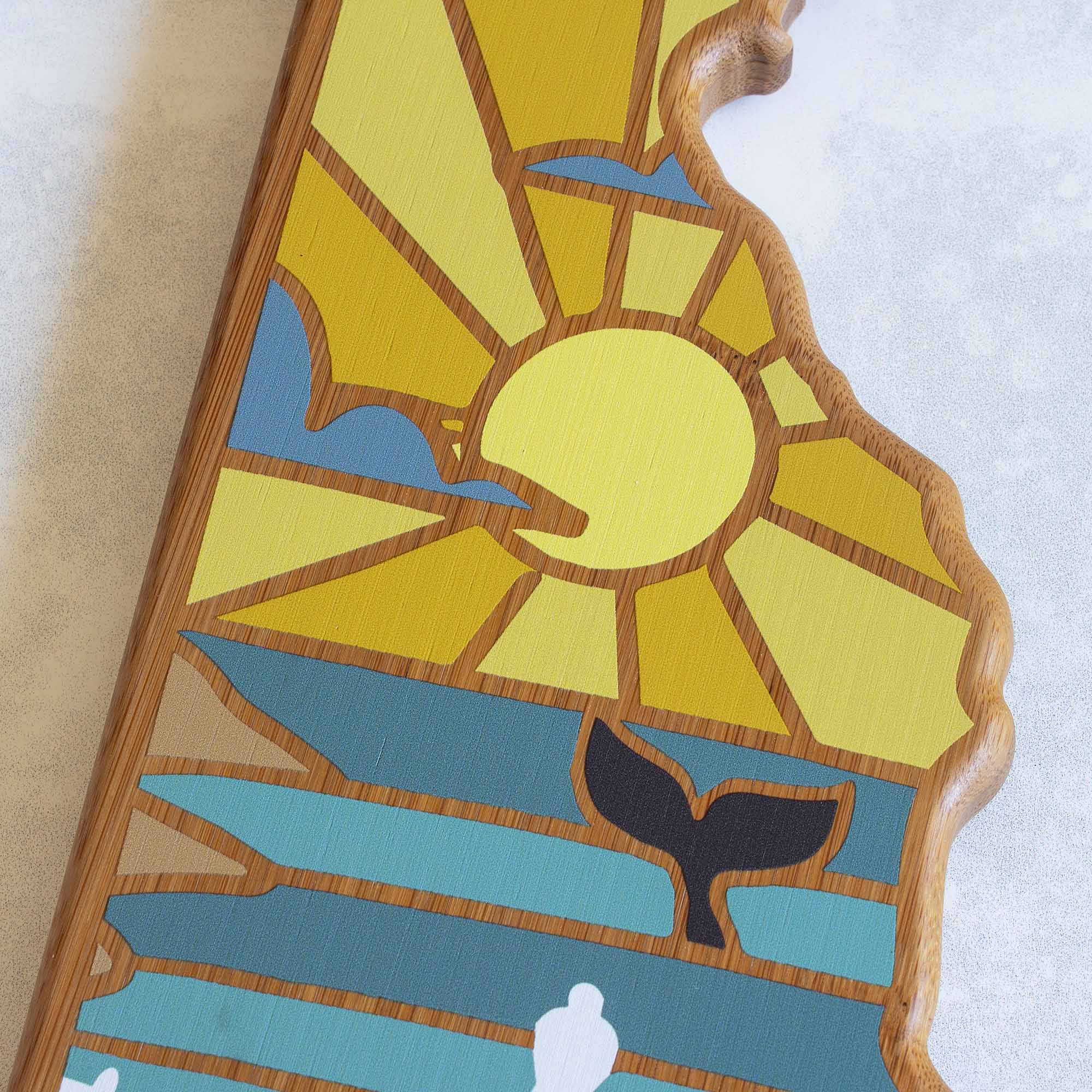 Alt View 1. Totally Bamboo - Delaware Cutting Board with Artwork by Summer Stokes.