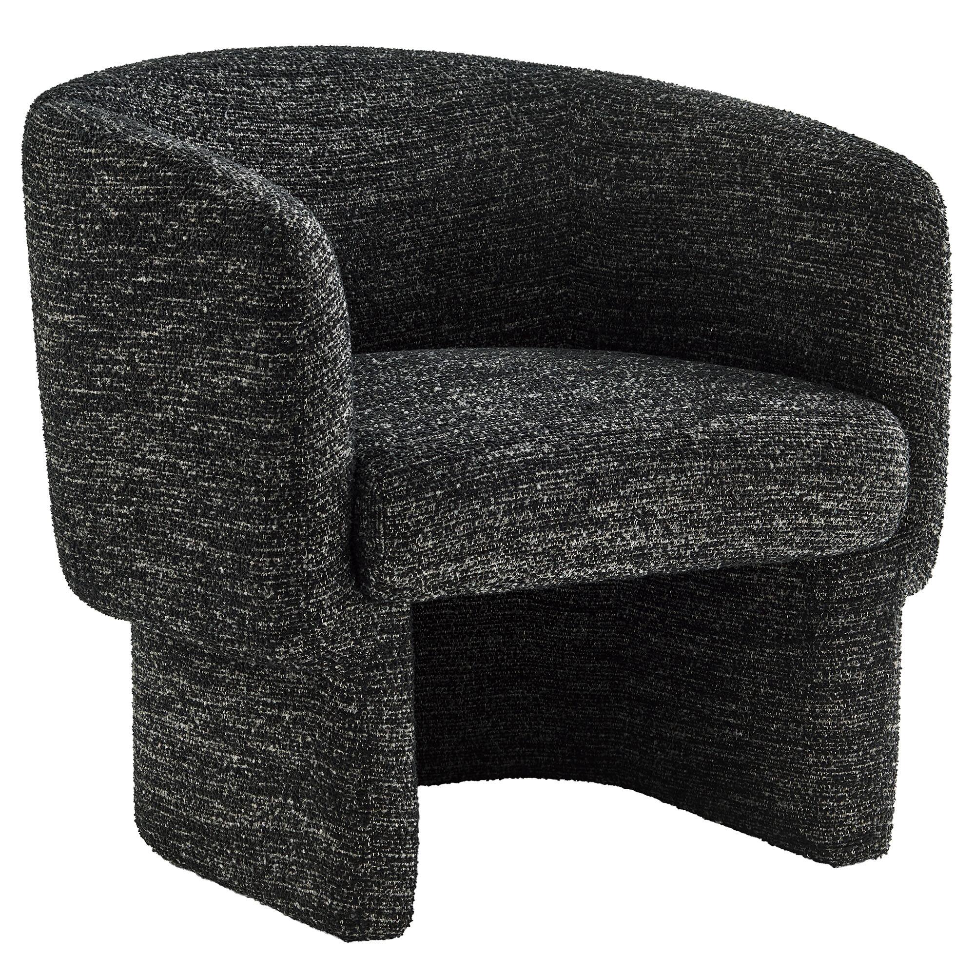 Angle. Modway - Muse Boucle Fabric Barrel Accent Chair by Modway - Charcoal.