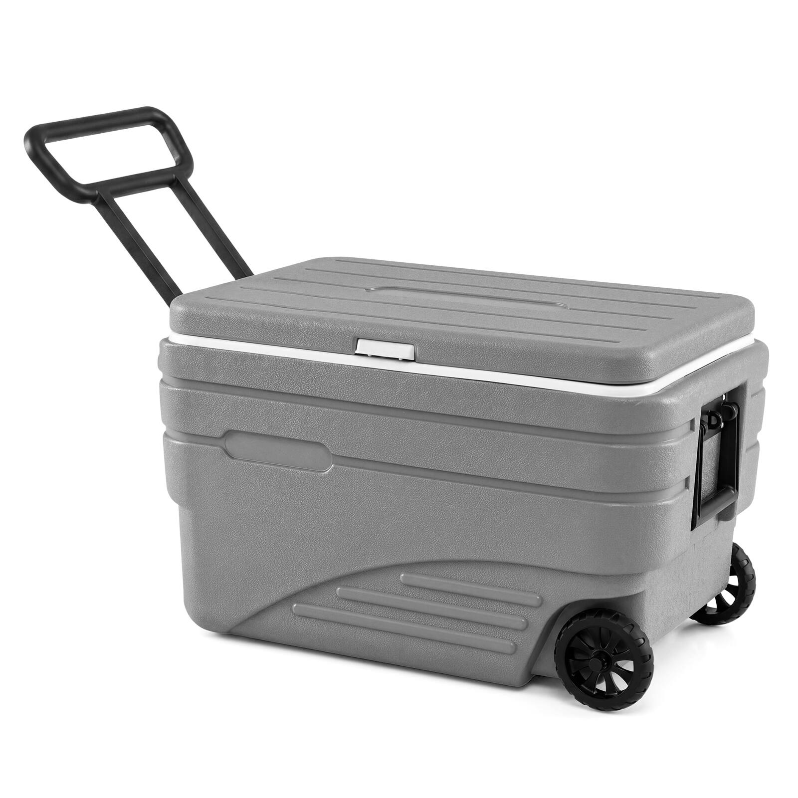 Alt View 10. Costway - Costway 84QT Portable Wheeled Ice Cooler with Foldable Pull & Carry Handles for Camping - Gray.