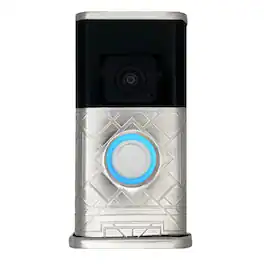 Michael Healy - Art Deco Video Doorbell Cover (Ring 3, 3 Plus, 4, Battery Plus and Battery Pro) - Nickel Silver