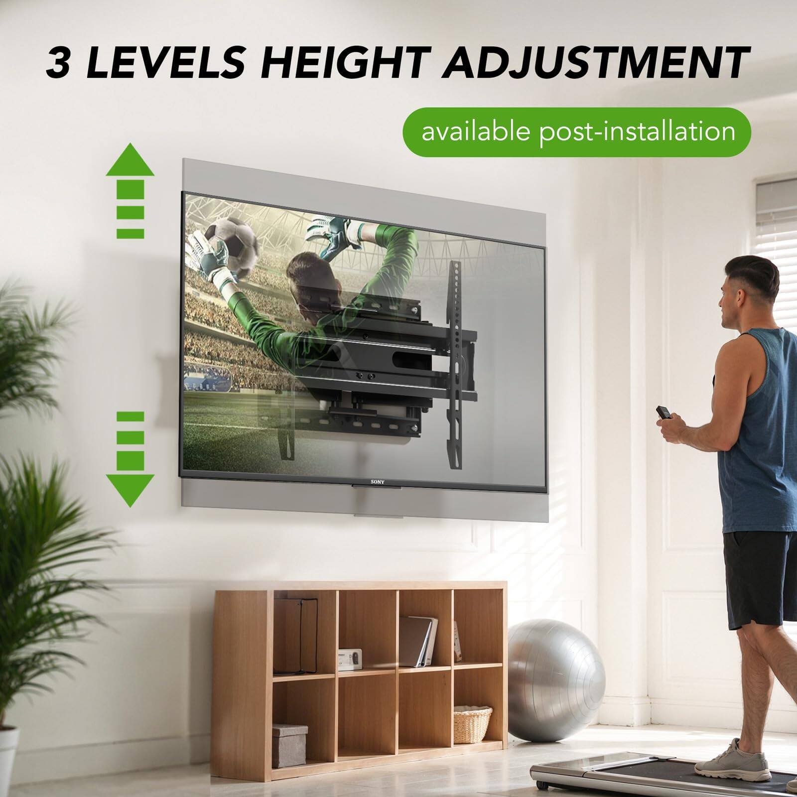 3 LEVELS HEIGHT ADJUSTMENT  
available post-installation