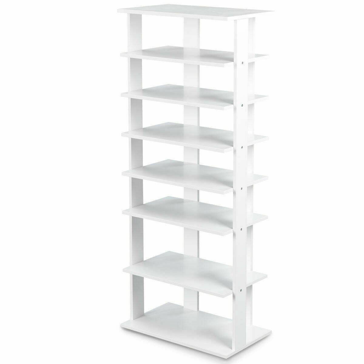 Alt View 9. Gymax - Gymax Patented Wooden Shoes Storage Stand 7 Tiers Big Shoe Rack Organizer Multi-Shoe Rack - White.