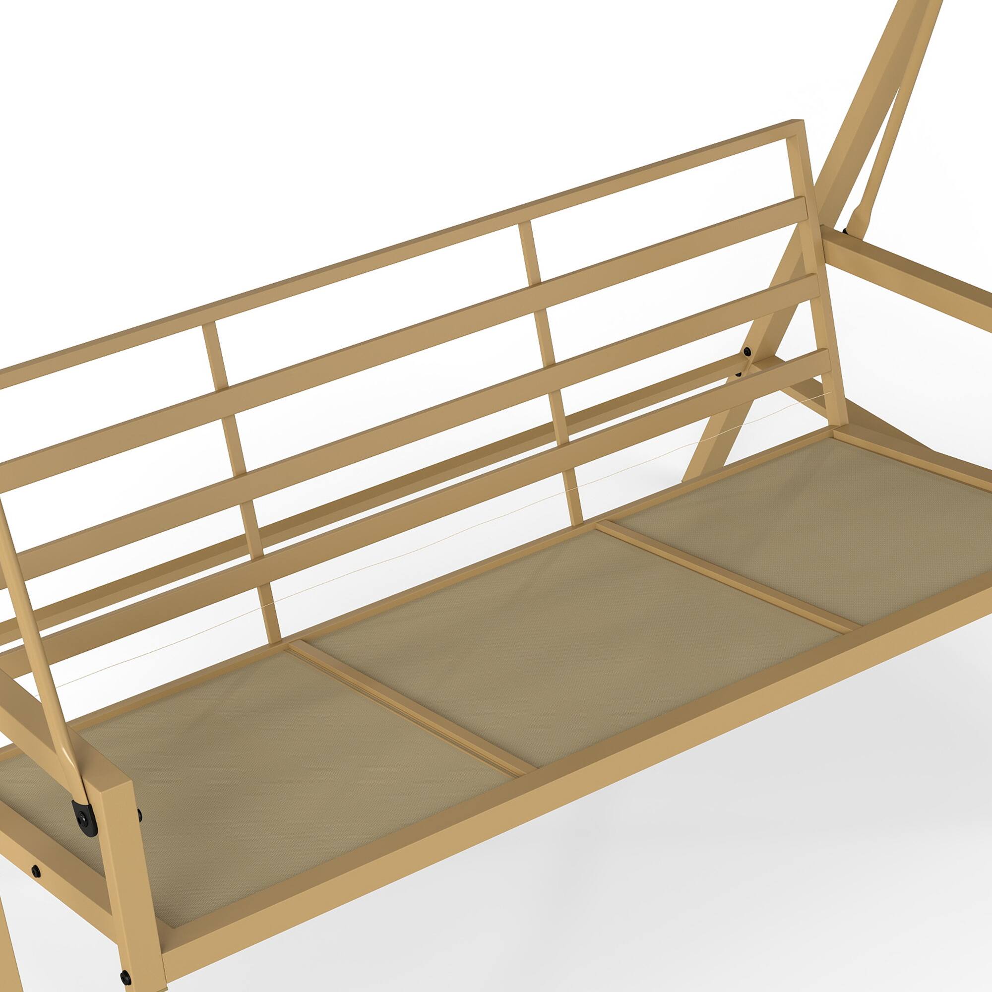 Alt View 4. Outsunny - Outsunny 3-Seat Outdoor Porch Swing with Stand Heavy Duty Patio Swing Chair with Adjustable Canopy - Beige.