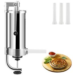 VEVOR - Sausage Stuffer, 5LBS/3L Capacity, 304 Stainless Steel Vertical Sausage Stuffer, Sausage Filling Machine - Silver