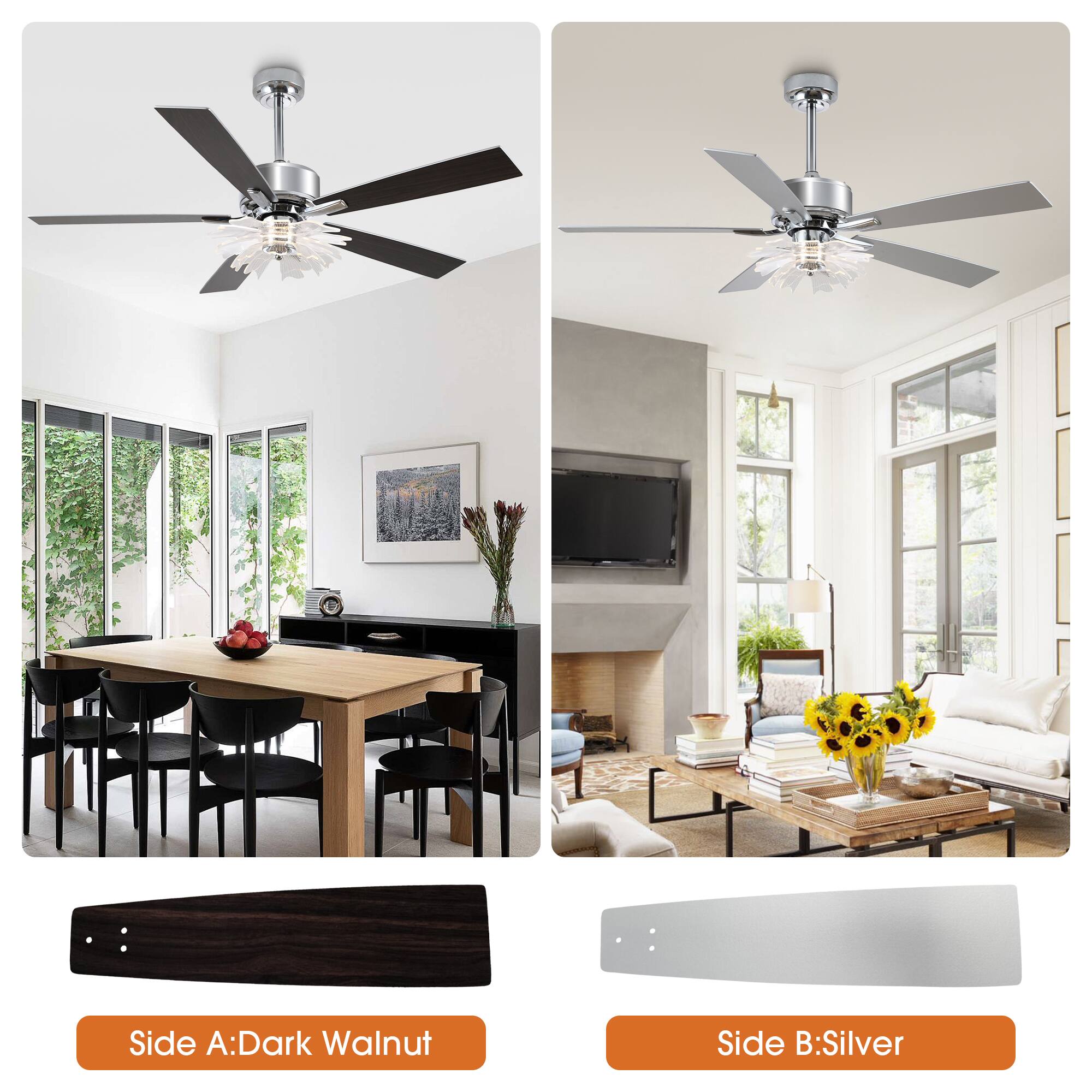 Side A: Dark Walnut  
Side B: Silver