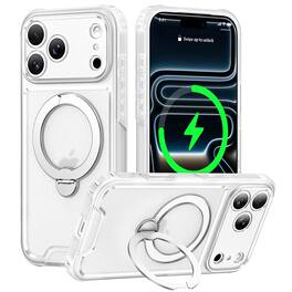 UUCOVER - Magnetic Case for Apple iPhone 18 Pro,Shockproof TPU+PC Matte Ring Holder Stand Case Compatible with MagSafe Cover - Clear