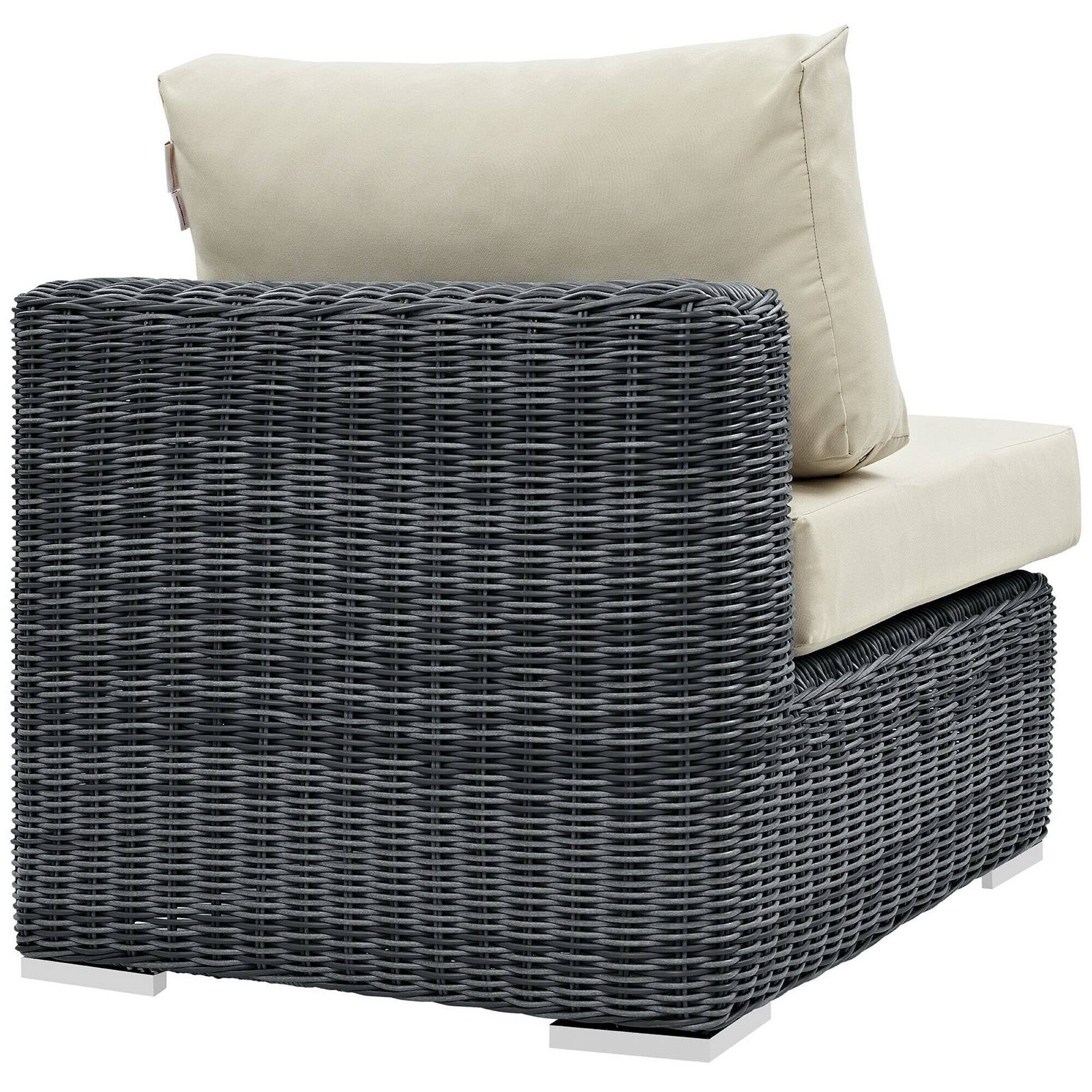 Left. Modway - Summon Outdoor Patio Sunbrella® Armless by Modway - Canvas Antique Beige.