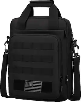 Vulpecula Spade - Tactical Briefcase Laptop Bag Heavy Duty MOLLE Shoulder Pack Handbag for Men - Black