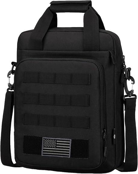 Front. Vulpecula Spade - Tactical Briefcase Laptop Bag Heavy Duty MOLLE Shoulder Pack Handbag for Men - Black.