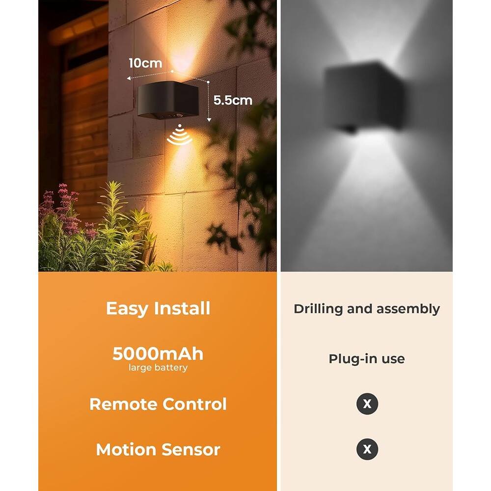 Schertz Wireless motion sensor wall light with remote control featuring ...