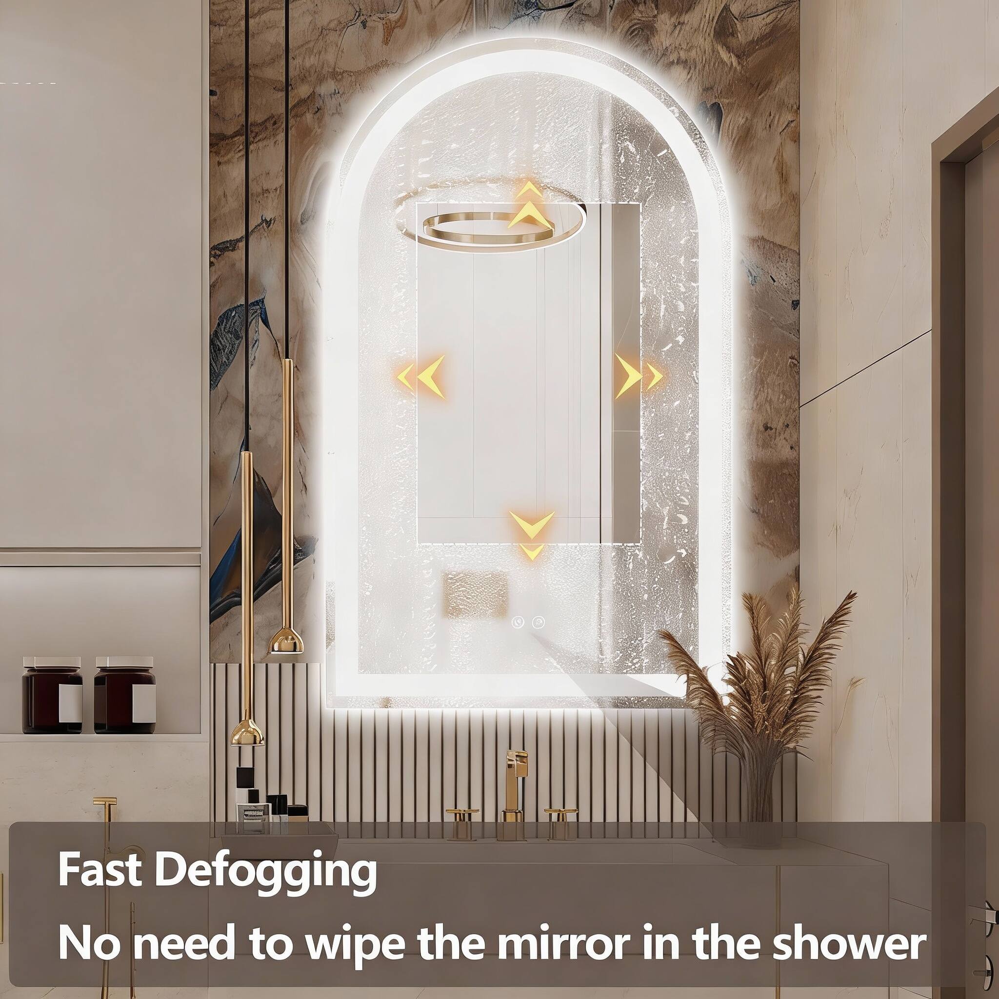 Fast Defogging  
No need to wipe the mirror in the shower