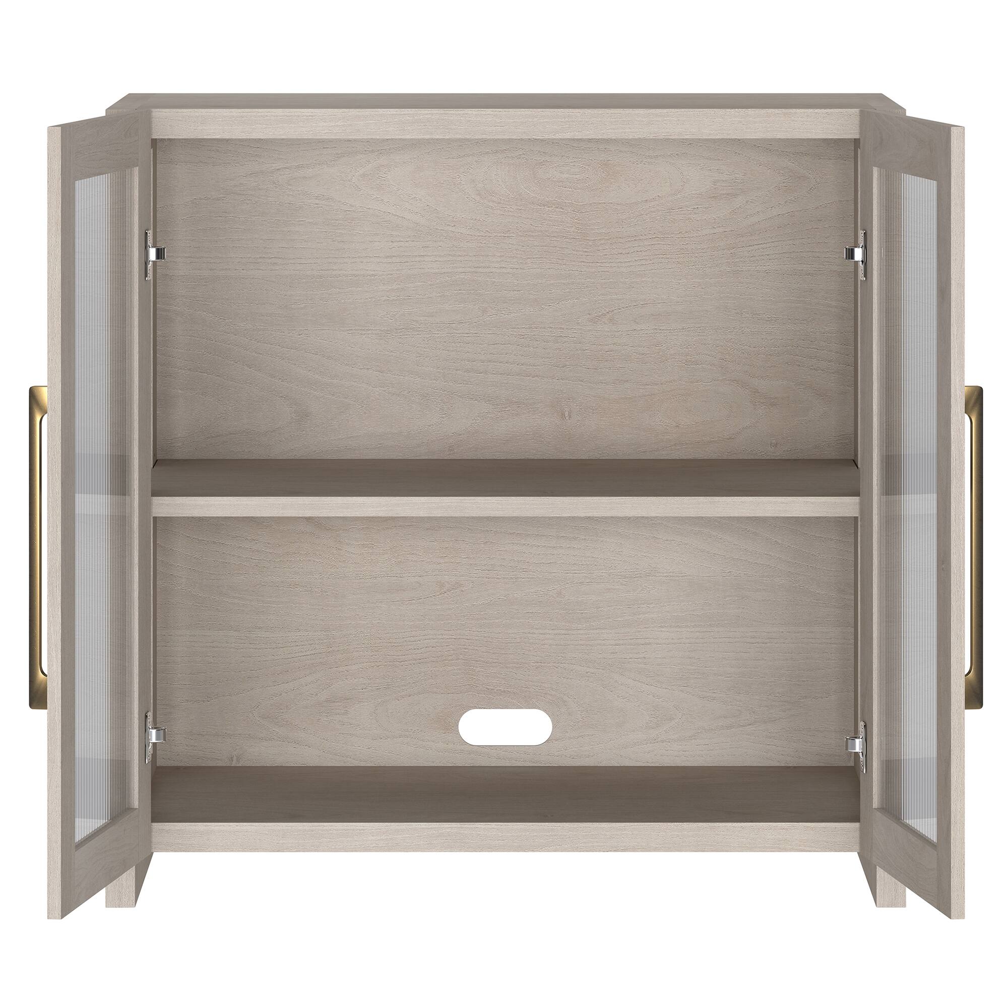 Alt View 1. Hudson&Canal - Clarkson 32" Wide Rectangular Accent Cabinet - White.