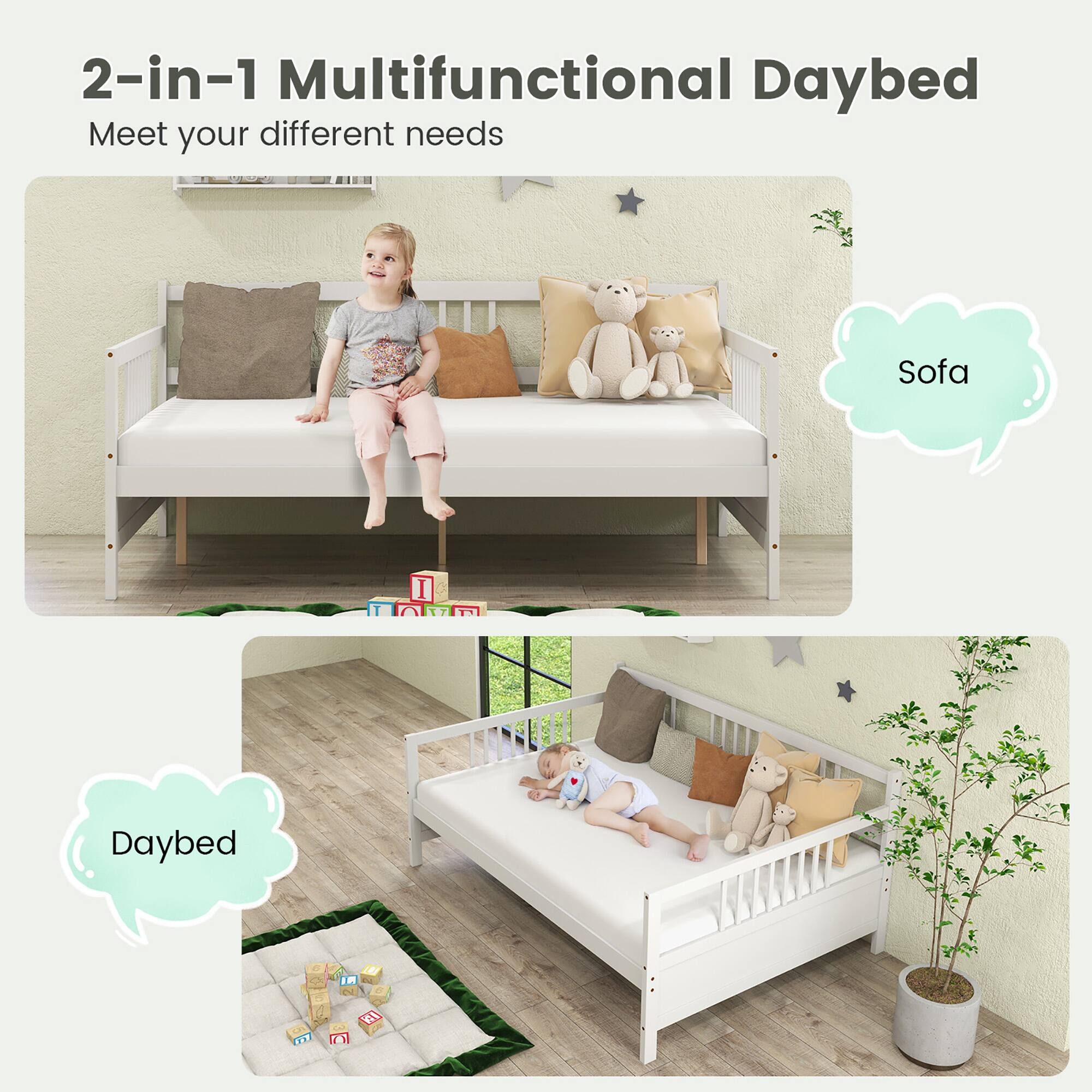 2-in-1 Multifunctional Daybed
Meet your different needs
Sofa
Daybed