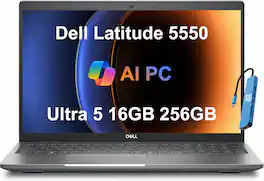 Dell - Latitude 5550 15.6"FHD Business AI Laptop - Intel Core Ultra 5 - 16GB RAM - 256GB SSD - Thunderbolt - Backlit - Win11Pro - Gray