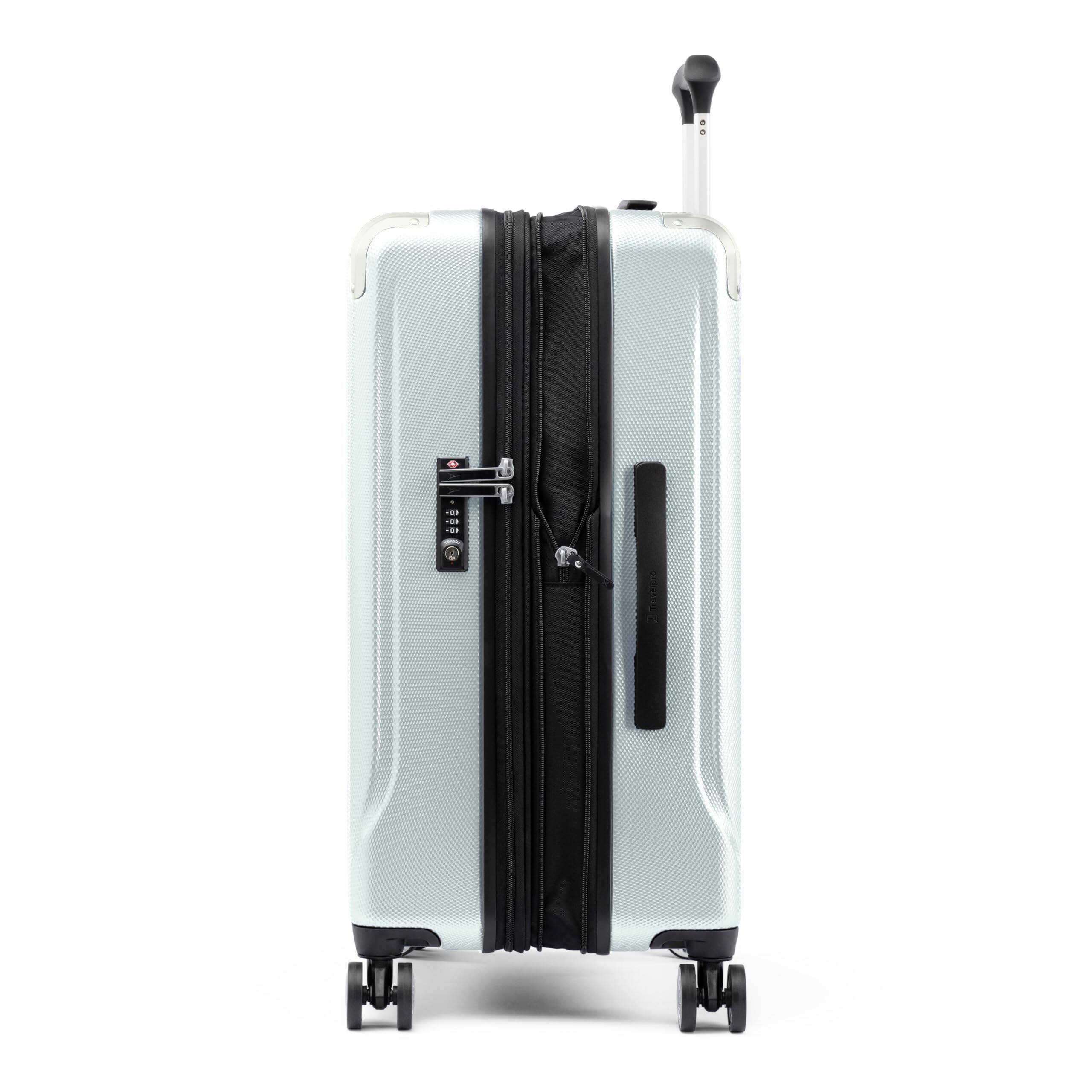 Left. Travelpro - Travelpro Pathways 3 Hardside Expandable 25" Checked Spinner - Cloud Grey.