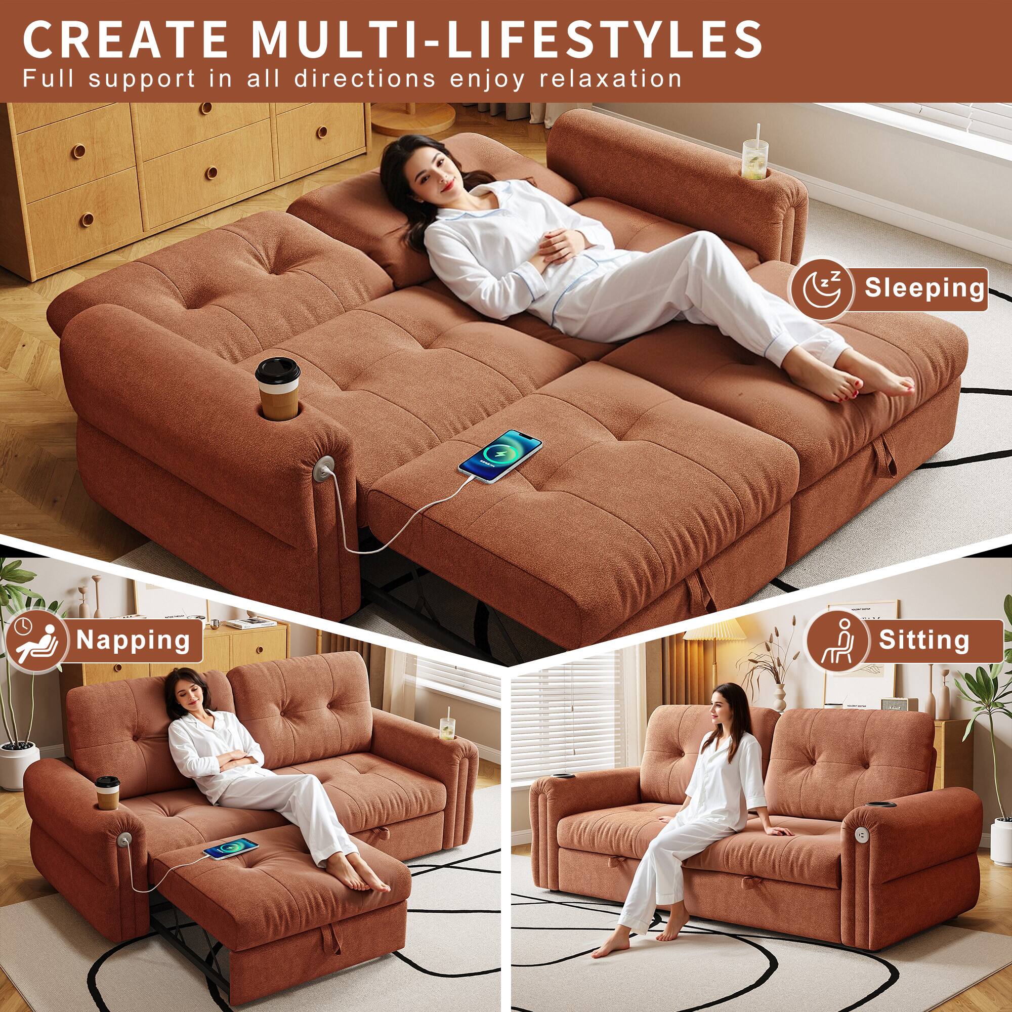 CREATE MULTI-LIFESTYLES  
Full support in all directions enjoy relaxation  

Sleeping  
Napping  
Sitting