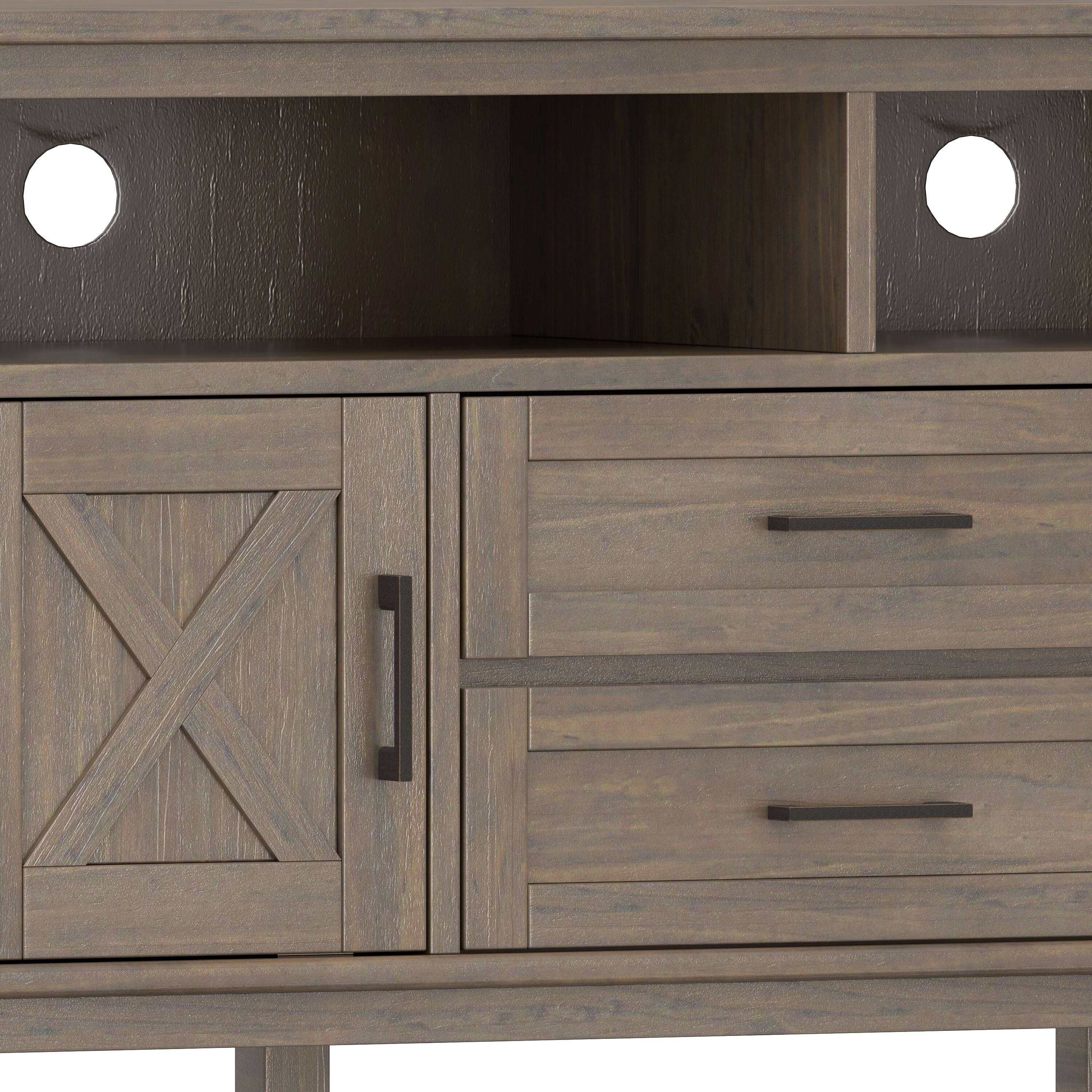 Alt View 8. Simpli Home - Ela SOLID WOOD 72 inch Wide Transitional TV Media Stand - Smoky Brown.