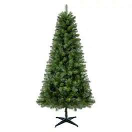 Ecooso - 6FT Unlit Artificial Christmas Tree with 490 Tips, PVC Full Branches, Classic Holiday Tree, 4-Leg Plastic Stand - Green
