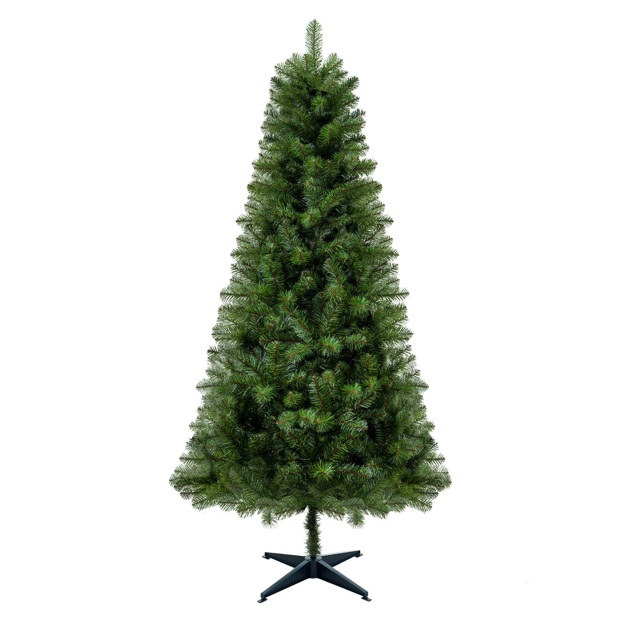 Front. Ecooso - 6FT Unlit Artificial Christmas Tree with 490 Tips, PVC Full Branches, Classic Green Holiday Tree， 4-Leg Plastic Stand - Green.