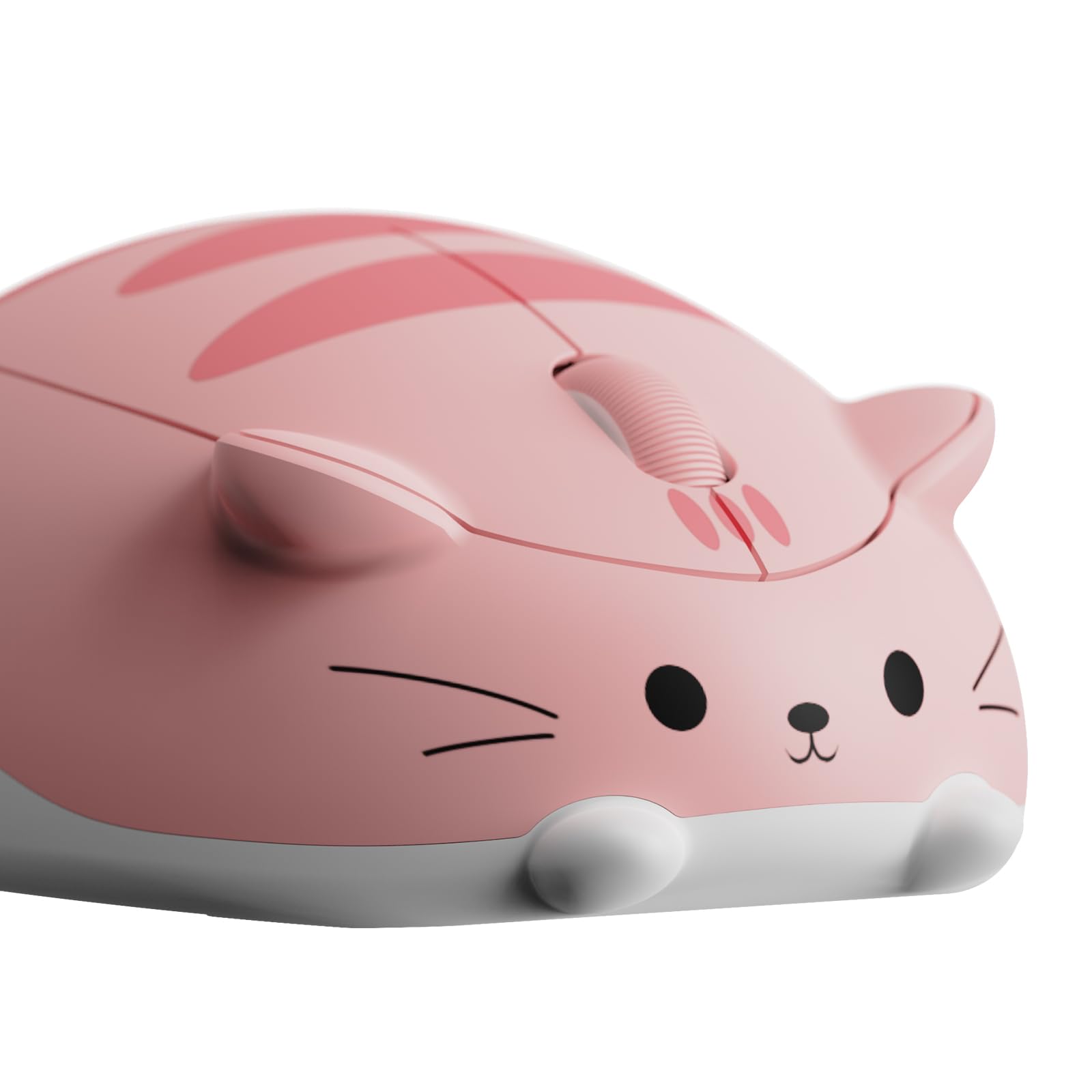 Front. PO3TICJUNKI3 - Cat Theme Gaming Mouse Tri-mode Bt3.bt5.4g Cute Optical Cordless Mice Compatible With Macwin - Pink ANGIE.