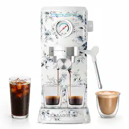 Casabrews - CM5418 Espresso Machine, 20-Bar Coffee Maker with PID Temperature Control, Pressure Gauge, Pre-Infusion, Steam Wand - Blue Willow