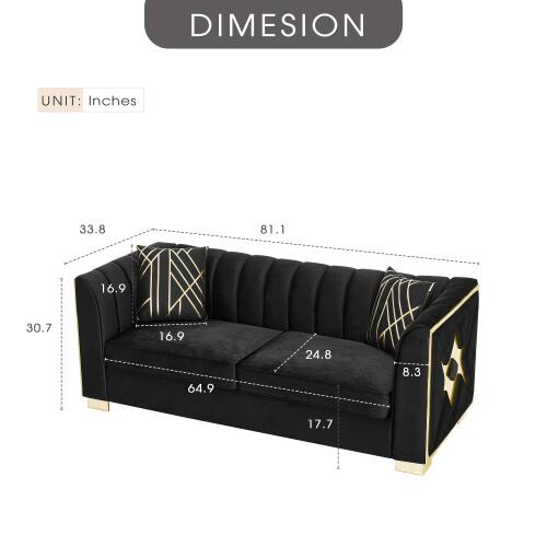 DIMENSION UNIT: Inches  
33.8 81.1 16.9 30.7 16.9 64.9 24.8 8.3 17.7