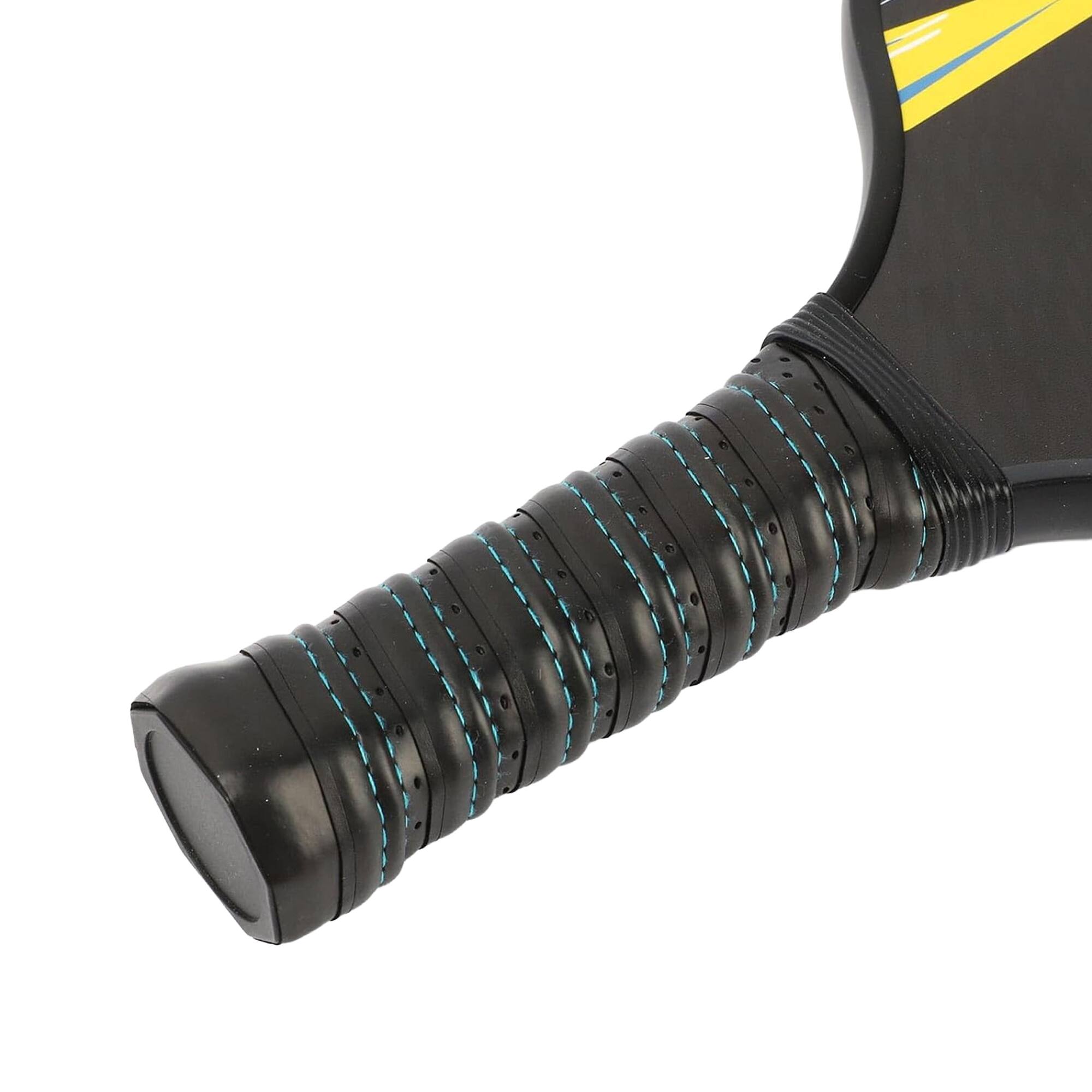 Alt View 4. CROSSNET - CROSSNET Pickleball Paddle with Fiberglass Face & Polymer Core, Cosmic Splatter - Black and Yellow.