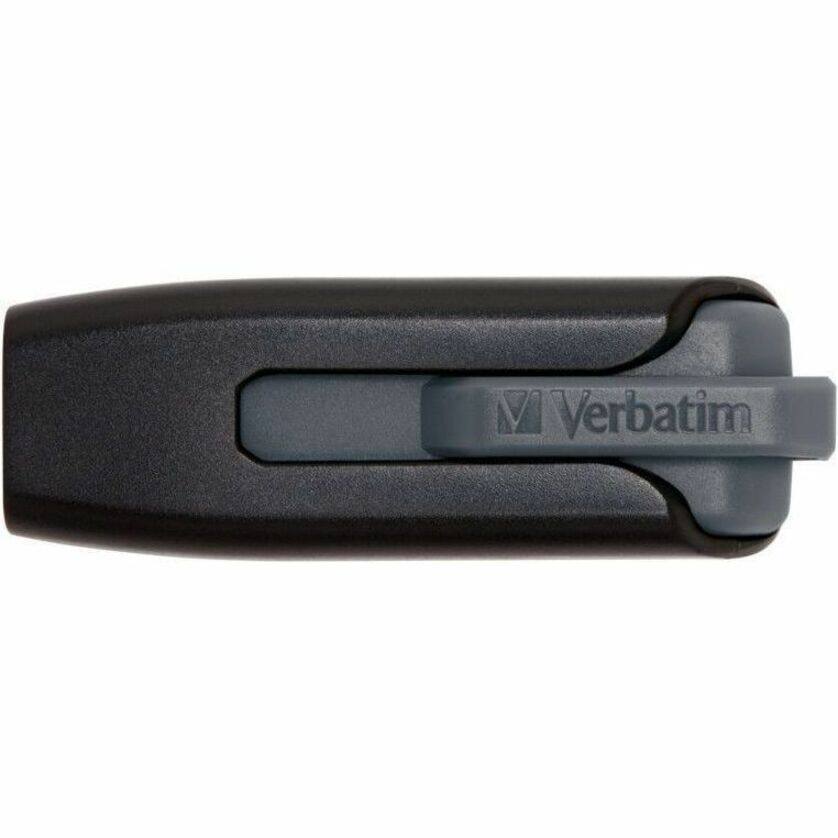 Alt View 8. Verbatim - 256GB Store 'n' Go&reg; V3 USB 3.2 Gen 1 Flash Drive - Gray - 256GB - Gray - Gray.