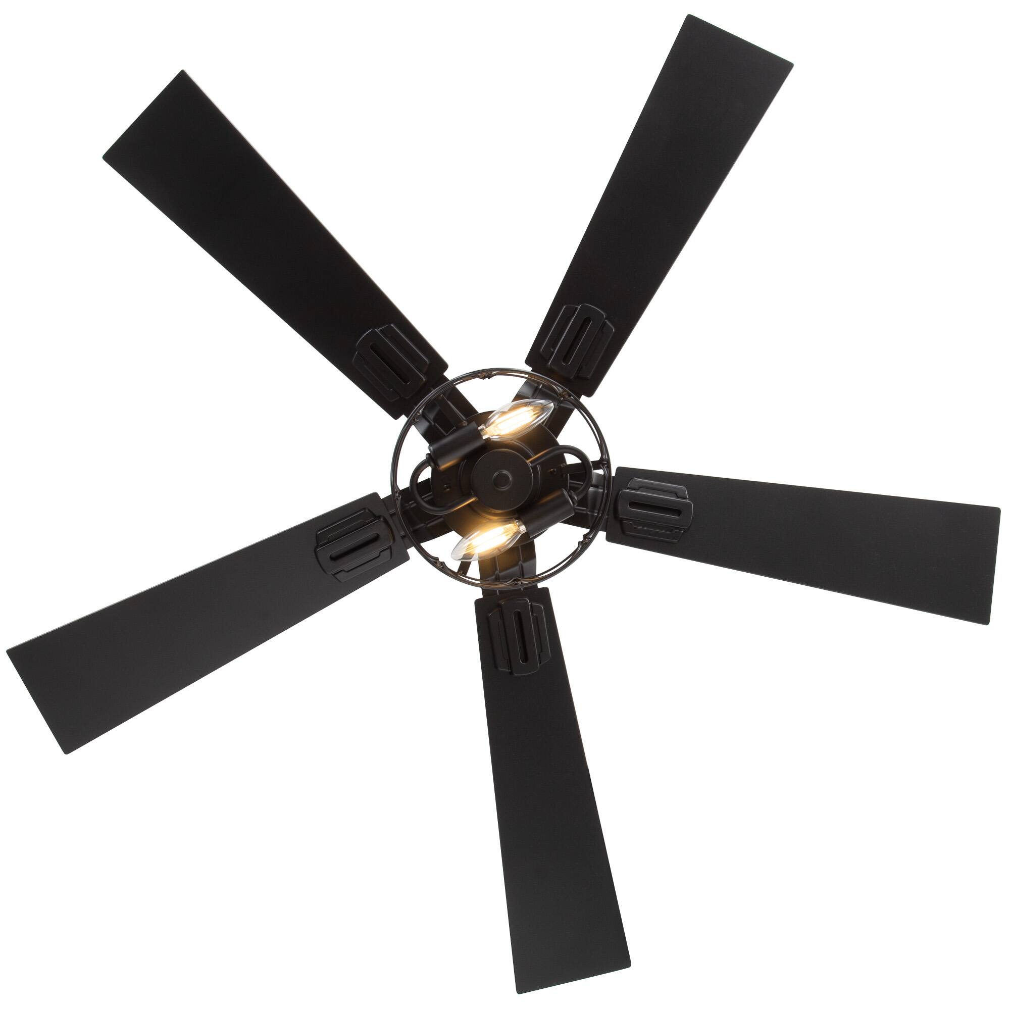 Alt View 9. Breezary - 42-In Indoor Ceiling Fan with Light Kit, 5 Plywood Blades, 6-Speed DC Motor and Remote, Timer, Memory Function(1/2 Pack) - Matte Black (2 Pack).