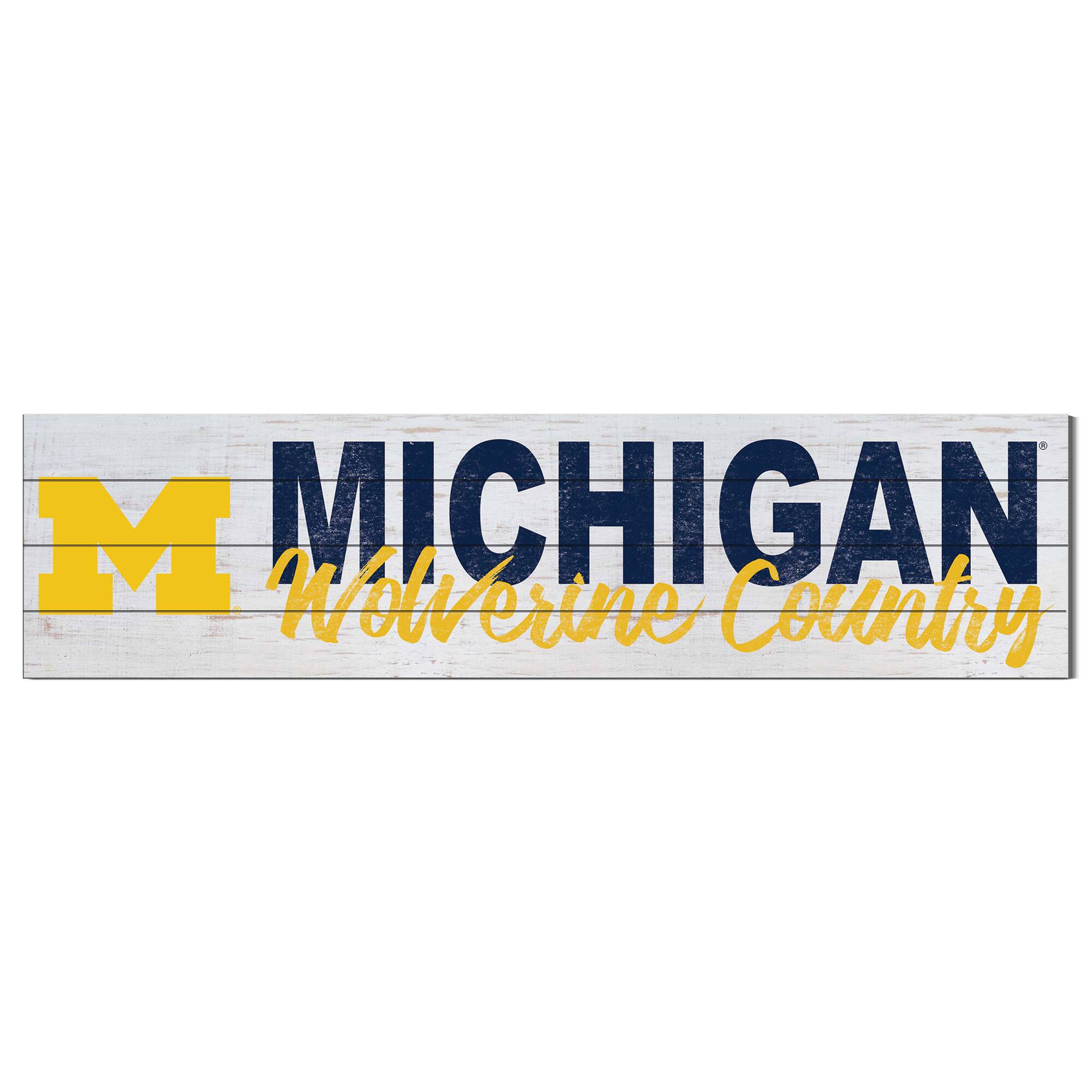 Jardine - Michigan Wolverines 40'' x 10'' Logo Sign - White