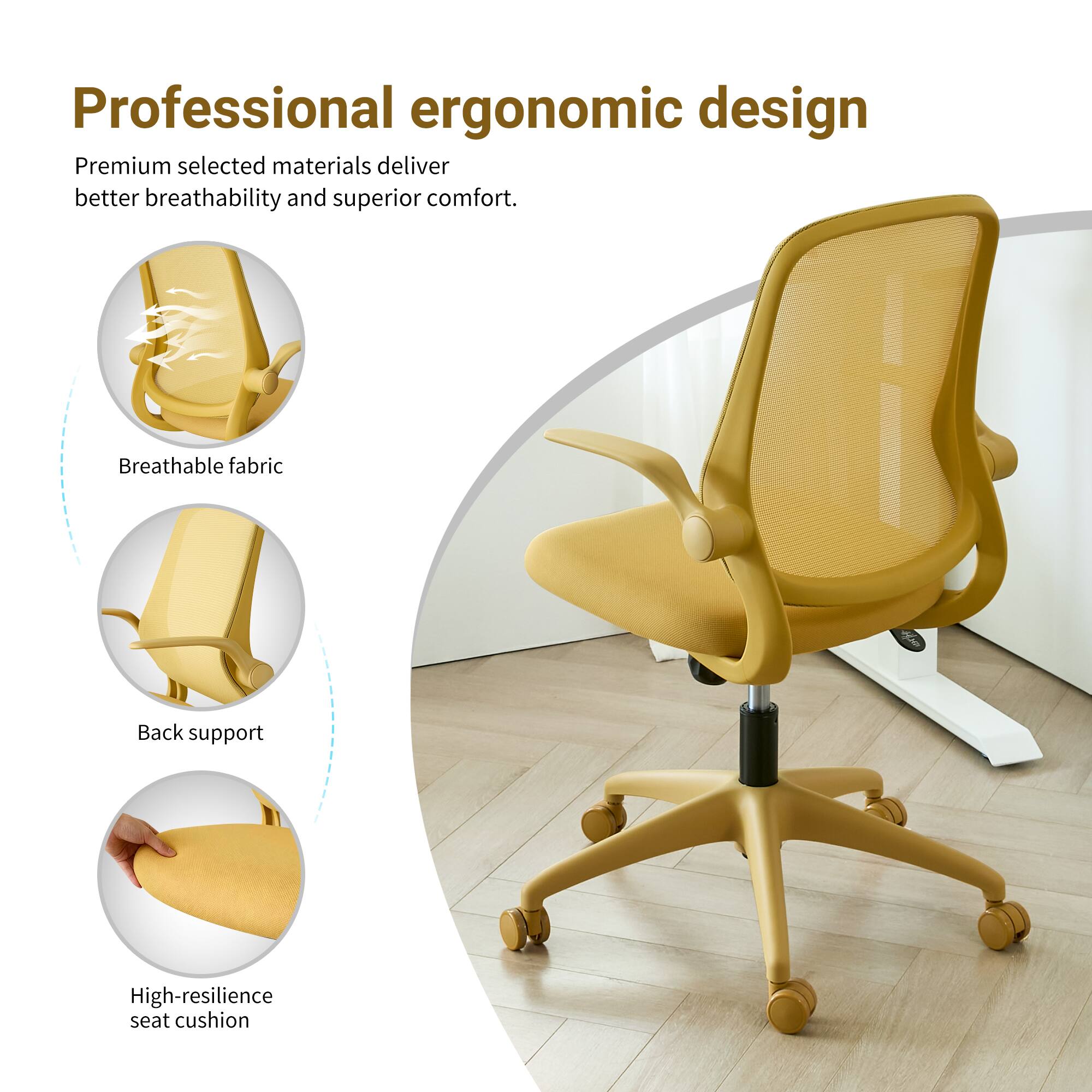Professional ergonomic design

Premium selected materials deliver better breathability and superior comfort.

- Breathable fabric
- Back support
- High-resilience seat cushion