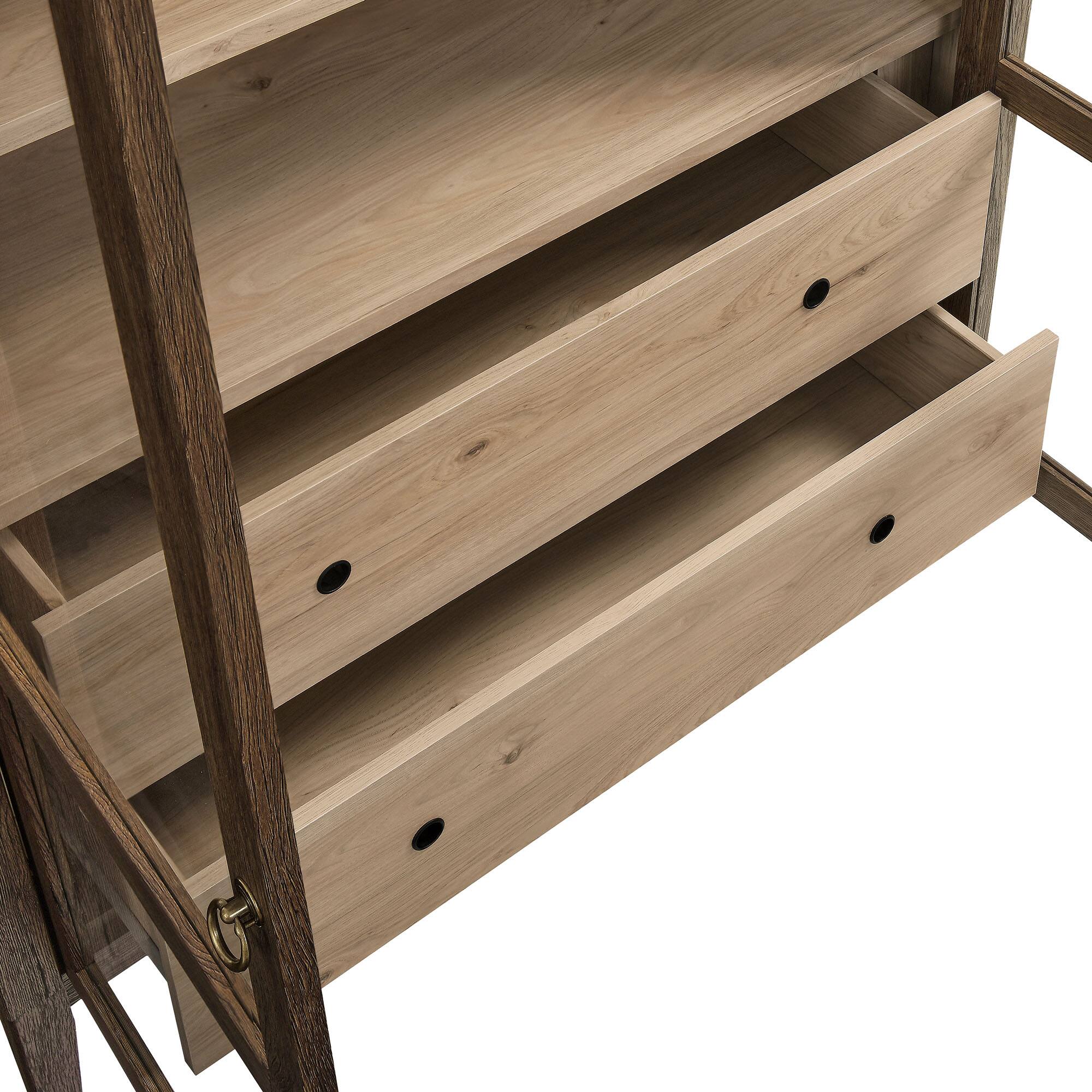 Alt View 6. Modway - Nolan 74" Tall Wide Arched Storage Display Cabinet by Modway - Walnut Light Oak.