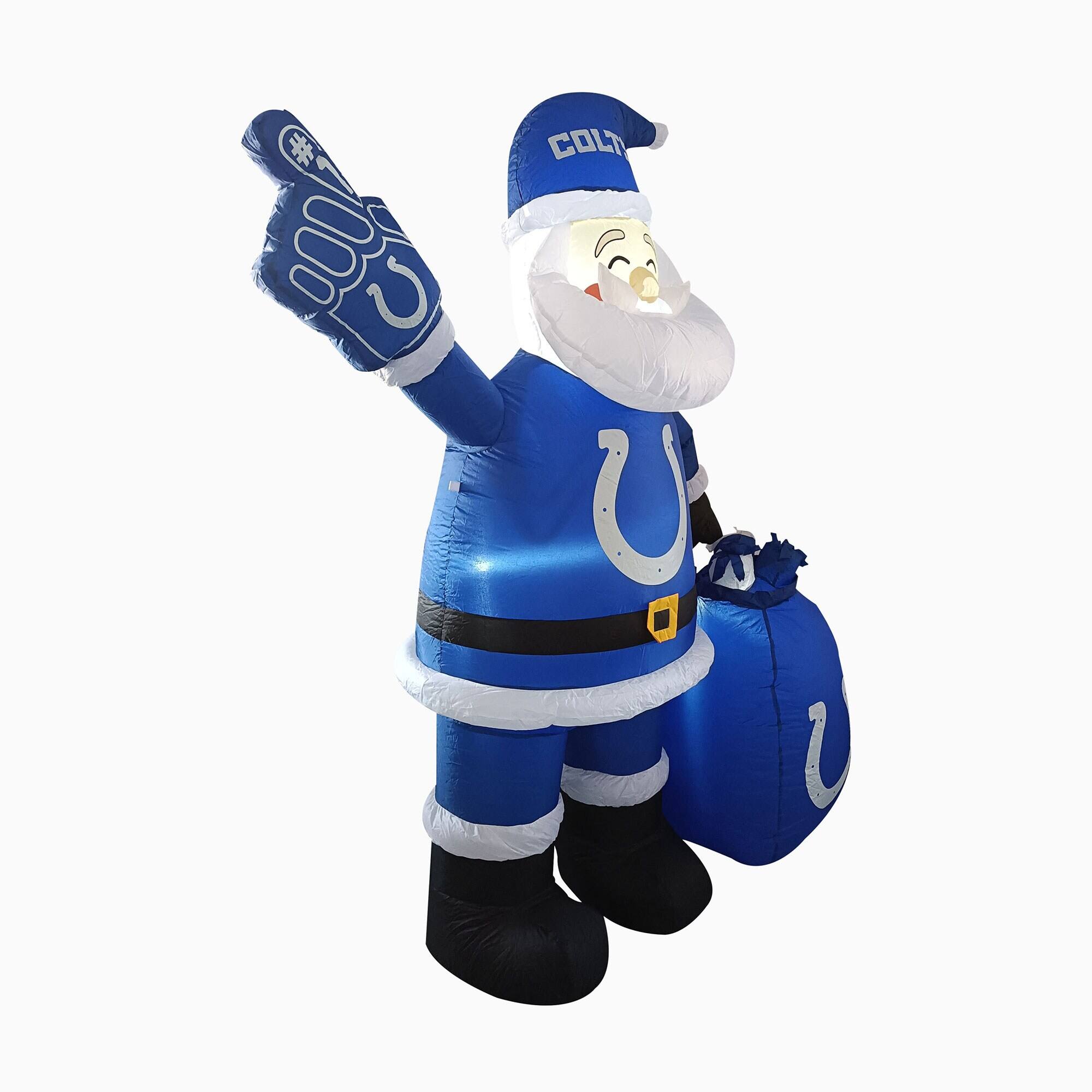 Alt View 1. Logo Brands - Indianapolis Colts 7' Inflatable Santa - Multicolor.