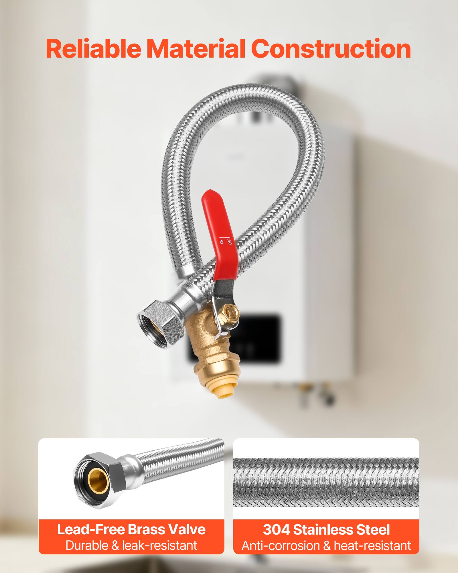 Reliable Material Construction

Lead-Free Brass Valve
Durable & leak-resistant

304 Stainless Steel
Anti-corrosion & heat-resistant