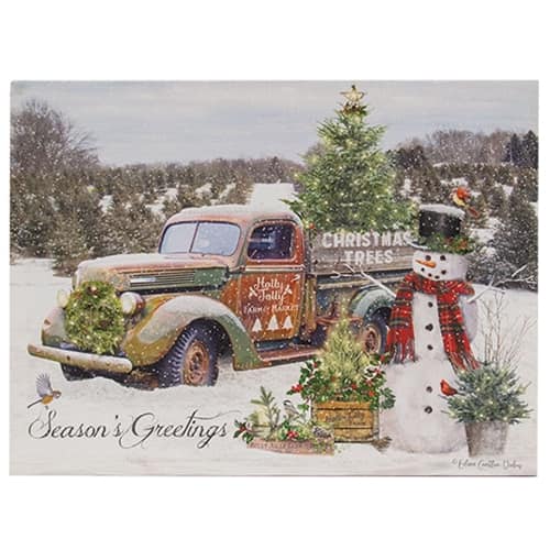 BreeBe - Seasons Greetings Christmas Tree Truck Canvas - Multicolor