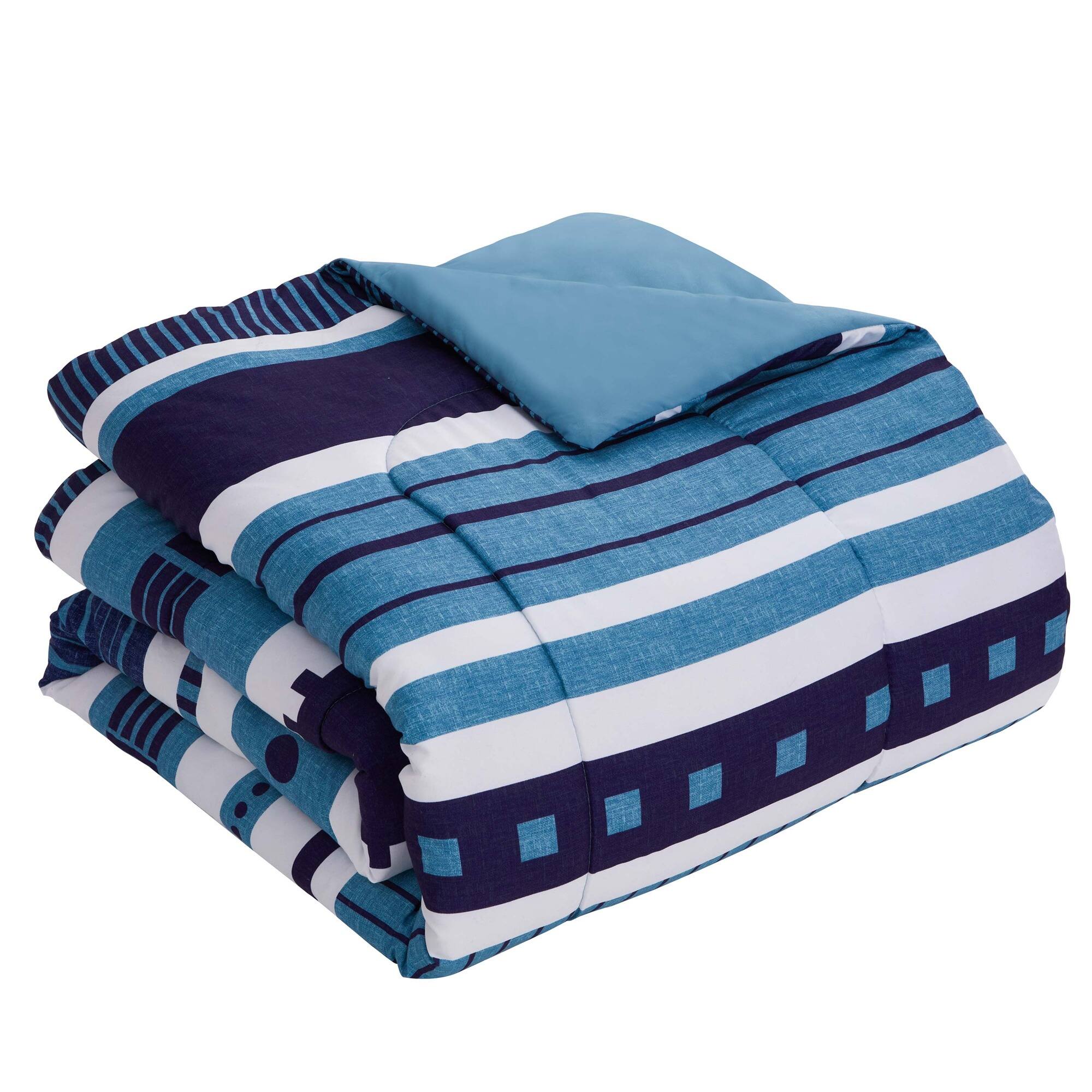 Left. Sweet Home Collection - 7 Piece Marino Bed in a Bag Printed Comforter & Sheet Set - King - Multicolored.
