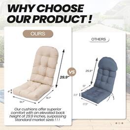 Crestlive Products - Outdoor High Back Adirondack Rocking Chair Cushions - Navy