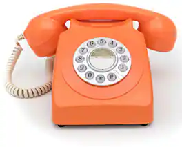 PopMarket - GPO Retro GPO746DPBOR 746 Desktop Push Button Telephone - MISC ACCESSORY - Orange