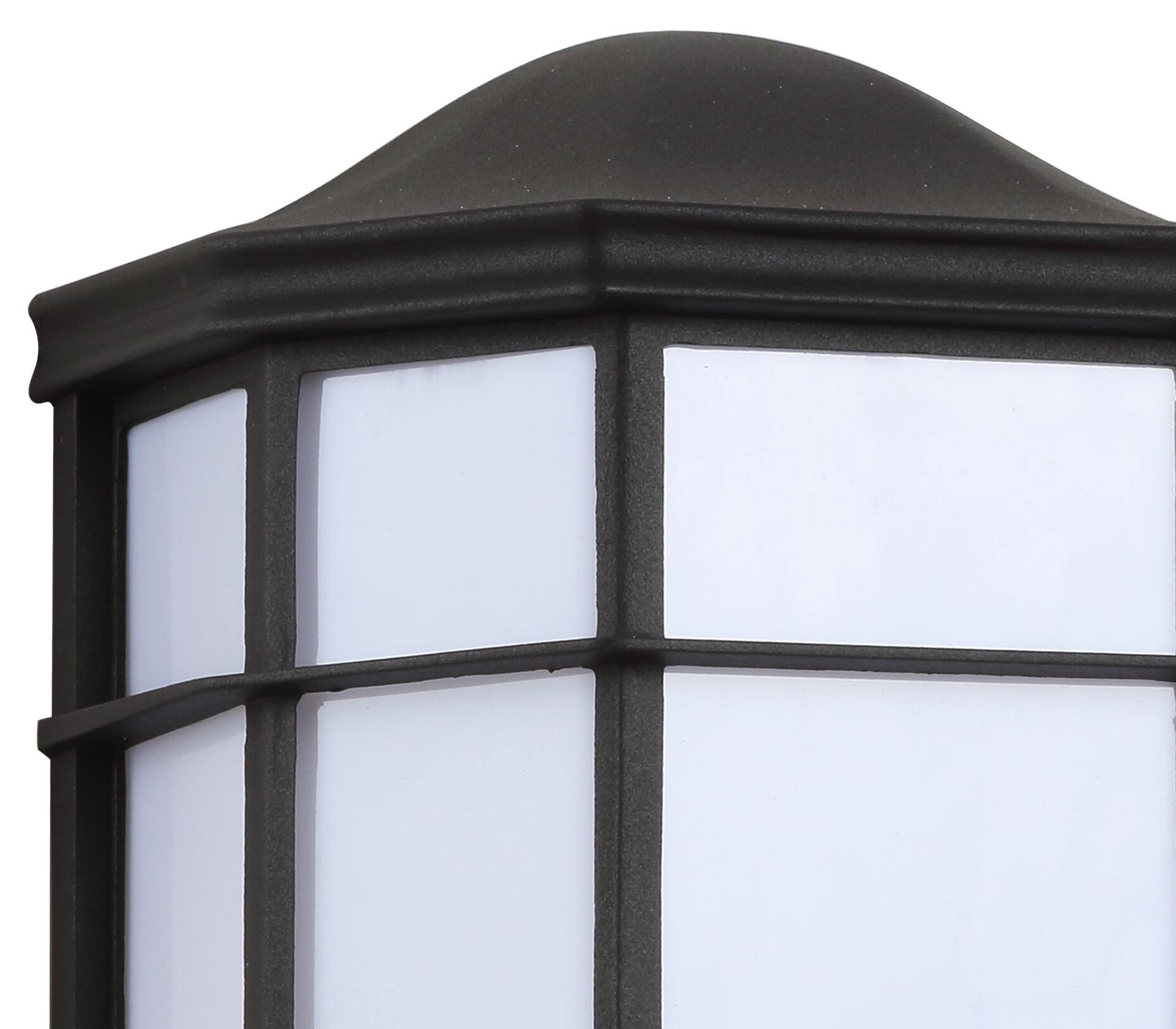 Alt View 2. Jonathan Y - Henry 7.75" Outdoor Frosted Acrylic/Metal Integrated LED Wall Sconce, Black/White - Black/White.