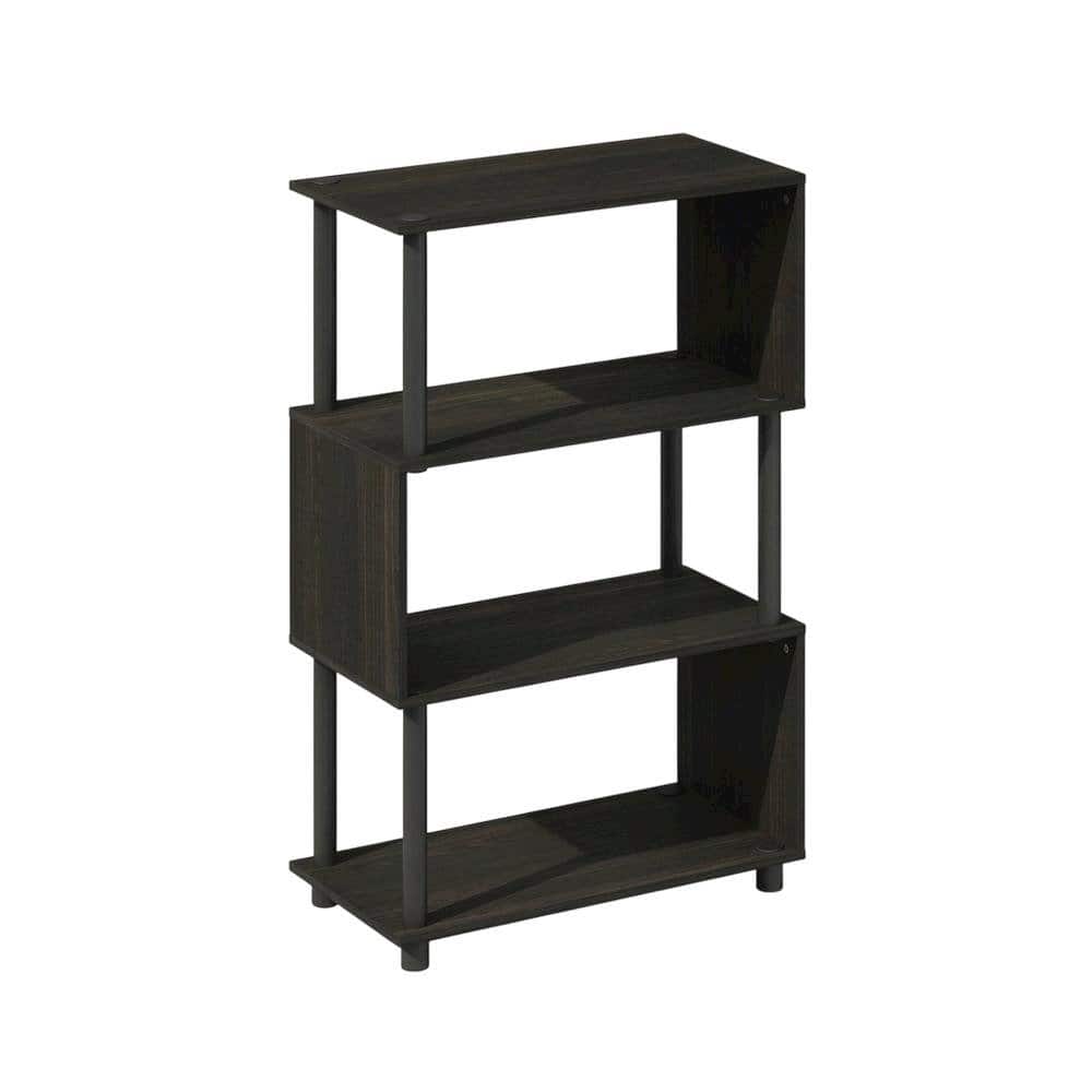 FurniFact - Wooden bookcase with simple design and sturdy construction - Espresso