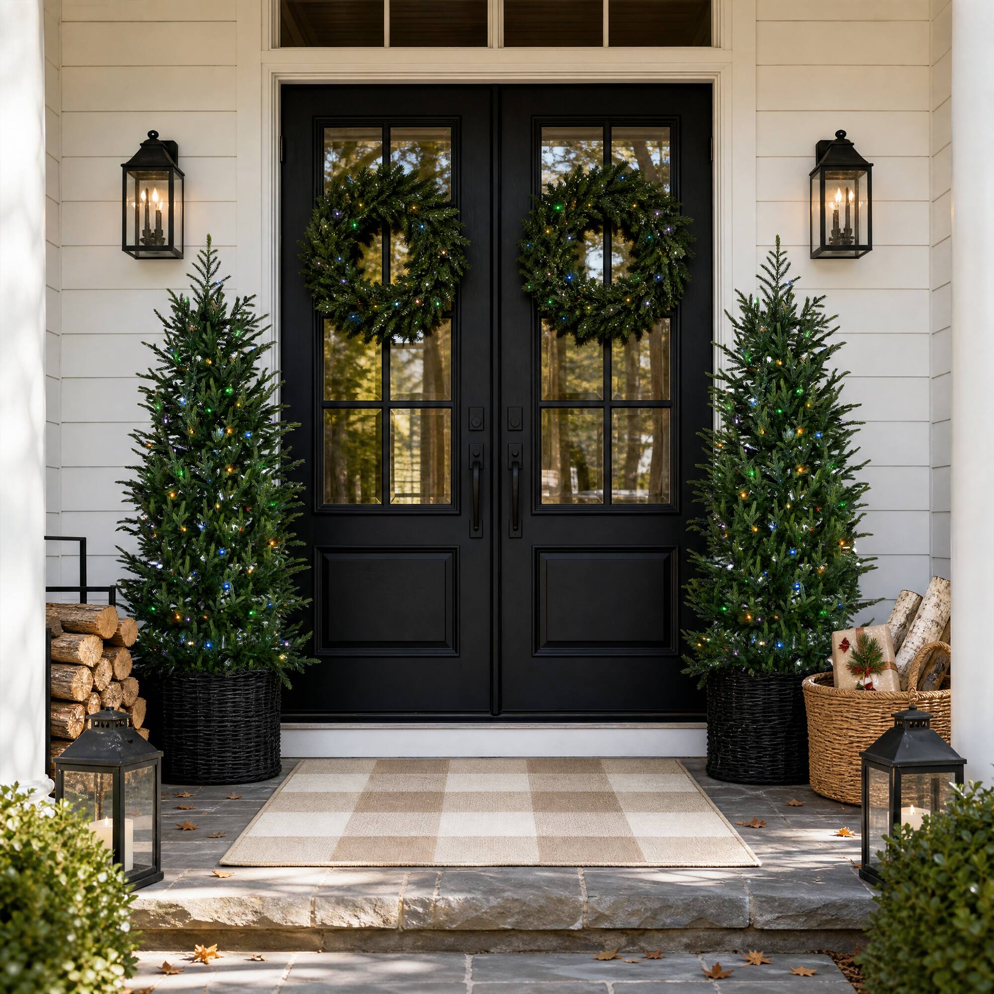 Alt View 8. Glitzhome - 5ft Pre-lit Christmas Artificial Norfolk Pine Tree with 150 Twinkling Lights - Green.