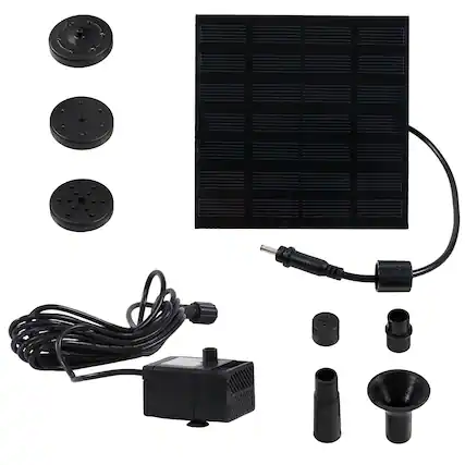Front. Sunnydaze - 40 GPH Solar Fountain Water Pump Kit - 20 in Lift - Black.