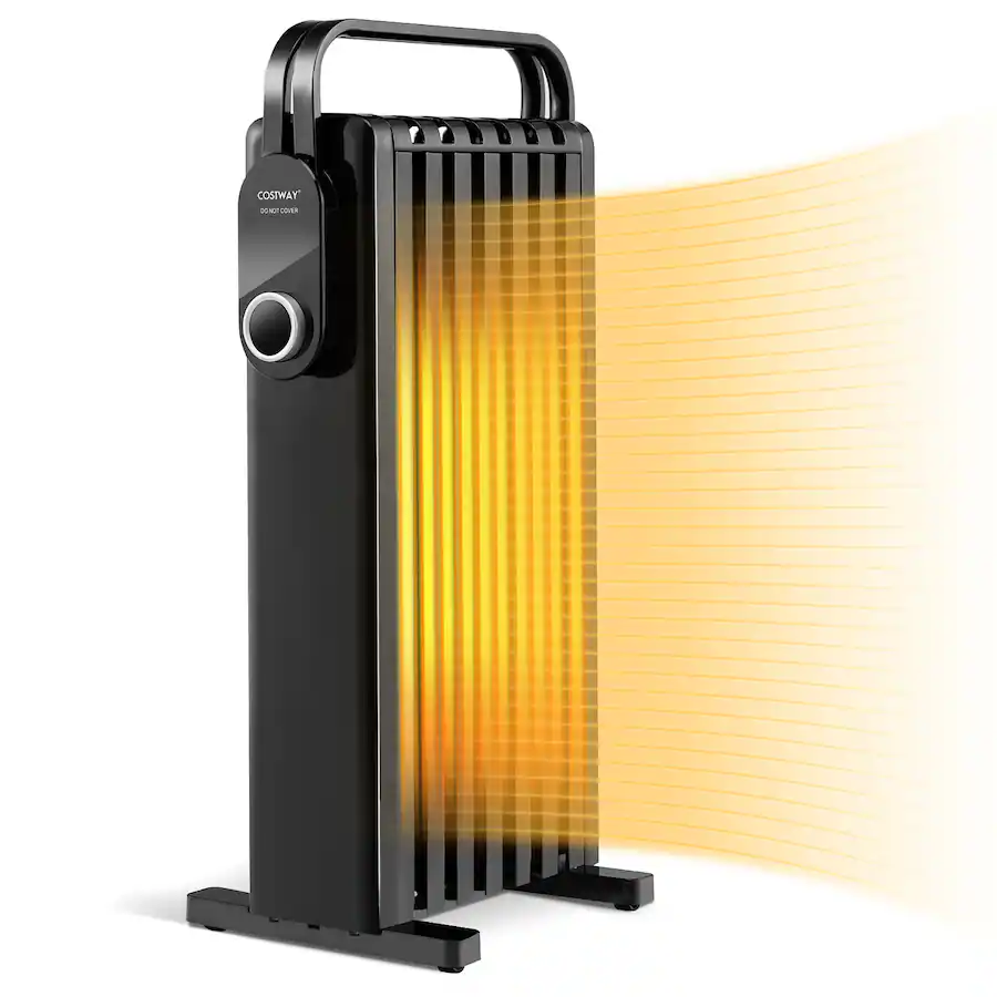 Costway 1500W Electric Space Heater Oil Filled Radiator Heater W ...