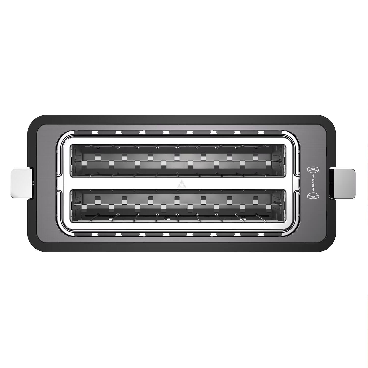 Alt View 4. Mecity - Mecity 4 Slice Long Slot Toaster with Countdown Timer, Bagel/Defrost/Reheat, Warming Rack, 6 Browning Levels - Metallic Grey.